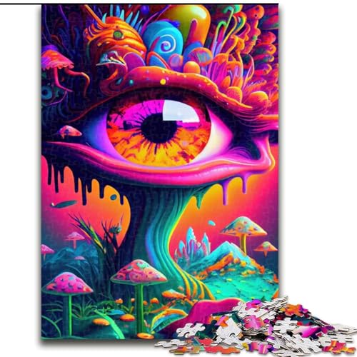 1000-teiliges Puzzle Trippy Mushrooms, anspruchsvolle Puzzles, Größe 50x75cm, anspruchsvolles Denkspiel – entspannendes Spielzeug für Teenager von ZKYUBEK