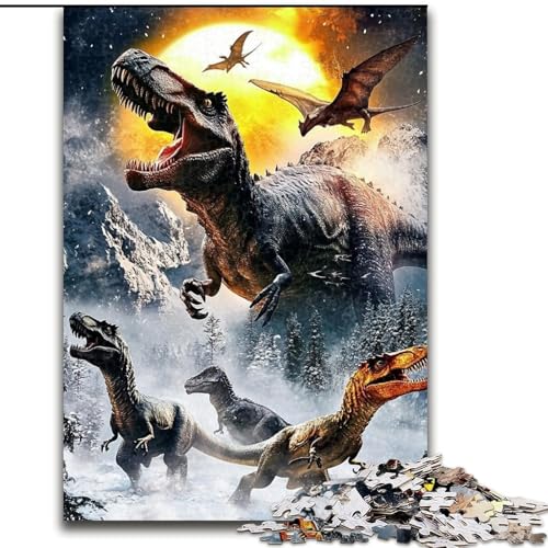1000-teiliges Puzzle Tyrannosaurus Holzpuzzle für Erwachsene 26x38cm Herausforderndes DIY-Denkspiel für Teenager von ZKYUBEK