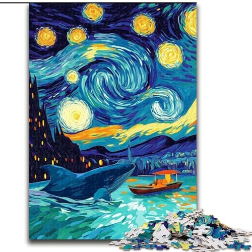 1000-teiliges Puzzle Van Gogh Nachthimmel-Wal-Puzzle 1000 Teile für Erwachsene, interaktives Familienspiel, Gehirn-Herausforderungsgeschenk, 26x38cm 1000-teiliges Puzzle Van Gogh Nachthimmel-Wal-Puzzle 1000 Teile für Erwachsene, interaktives Familienspiel, Gehirn-Herausforderungsgeschenk, 26x38cm von ZKYUBEK