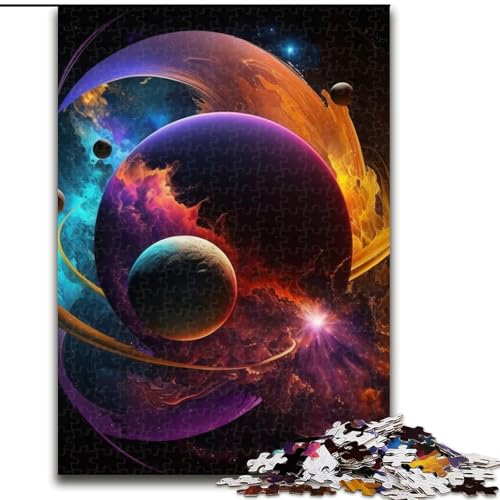 1000-teiliges Puzzle Weltraumplanet, Größe 26x38cm, anspruchsvolles Denkspiel für Teenager, unterhaltsames interaktives Spiel für die ganze Familie 1000-teiliges Puzzle Weltraumplanet, Größe 26x38cm, anspruchsvolles Denkspiel für Teenager, unterhaltsames interaktives Spiel für die ganze Familie von ZKYUBEK