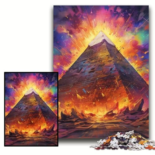 1000-teiliges Puzzle für Erwachsene, Ägyptische Pyramiden, Puzzle für Erwachsene, 50x75cm, für Teenager, Familienspieleabend, gehirnfordernde Geschenkidee von ZKYUBEK