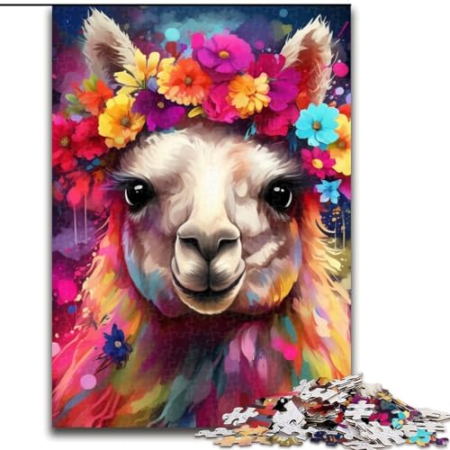 1000-teiliges Puzzle für Erwachsene, Alpaka mit Blumen, Kartonpuzzle, Größe 26x38cm, interaktives Familienspiel, Denksportaufgabe, Lernspielzeug 1000-teiliges Puzzle für Erwachsene, Alpaka mit Blumen, Kartonpuzzle, Größe 26x38cm, interaktives Familienspiel, Denksportaufgabe, Lernspielzeug von ZKYUBEK