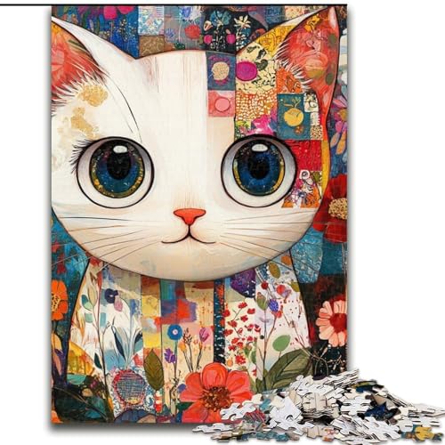1000-teiliges Puzzle für Erwachsene, Art Cat, Holzpuzzle, 50x75cm, anspruchsvolles DIY-Denkspiel, perfektes Familienspiel oder dekoratives Geschenk 1000-teiliges Puzzle für Erwachsene, Art Cat, Holzpuzzle, 50x75cm, anspruchsvolles DIY-Denkspiel, perfektes Familienspiel oder dekoratives Geschenk von ZKYUBEK
