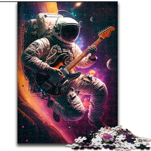 1000-teiliges Puzzle für Erwachsene, Astronaut spielt Gitarre, Unmögliches Puzzle für Erwachsene, Größe 26x38cm, Familienspaß, Gehirntraining, Teenager von ZKYUBEK