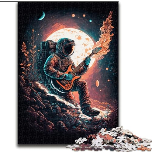 1000-teiliges Puzzle für Erwachsene, Astronaut spielt Gitarre, Unmögliches Puzzle für Erwachsene, Größe 50x75cm, Familienspaß, Gehirntraining, Teenager von ZKYUBEK