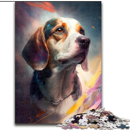1000-teiliges Puzzle für Erwachsene, Beagle-Hund, Mal-Karton, Puzzle für Erwachsene, Größe 26x38cm, hochschwieriges Denkspiel für Teenager von ZKYUBEK