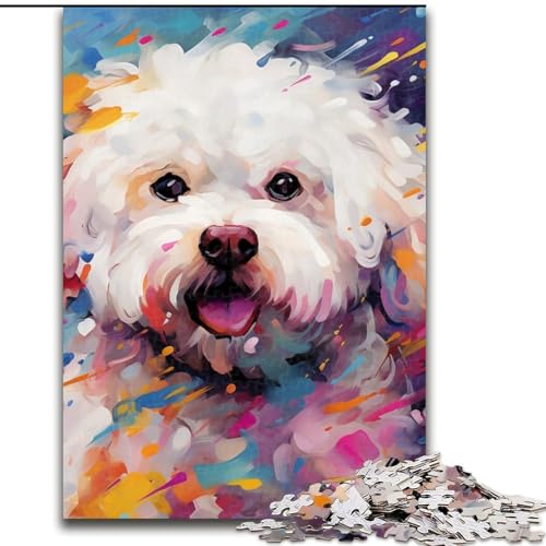 1000-teiliges Puzzle für Erwachsene, Bichon Frise, Holzpuzzle, Größe 50x75cm, interaktives Familienspiel, Denksportaufgabe, Lernspielzeug 1000-teiliges Puzzle für Erwachsene, Bichon Frise, Holzpuzzle, Größe 50x75cm, interaktives Familienspiel, Denksportaufgabe, Lernspielzeug von ZKYUBEK