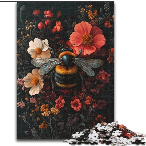 1000-teiliges Puzzle für Erwachsene, Bienenblumen, Holzpuzzle für Erwachsene, 26x38cm, entspannende Unterhaltung, Heimdekoration 1000-teiliges Puzzle für Erwachsene, Bienenblumen, Holzpuzzle für Erwachsene, 26x38cm, entspannende Unterhaltung, Heimdekoration von ZKYUBEK