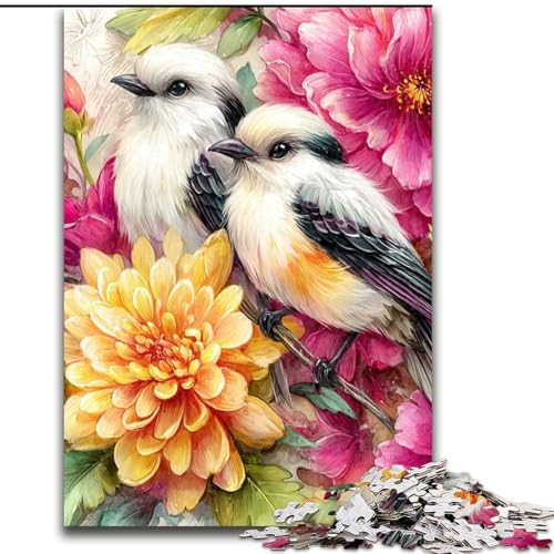 1000-teiliges Puzzle für Erwachsene, Blumen- und Vogelpuzzle für Erwachsene, 26x38cm, Denksportaufgabe, Spiel für Erwachsene, interaktive Aktivität für die Familie von ZKYUBEK