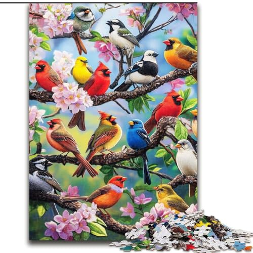 1000-teiliges Puzzle für Erwachsene, Blumen- und Vogelwelt-Puzzles für Erwachsene, 50x75cm, für die Heimdekoration, ideales Weihnachts- und Neujahrsgeschenk für Teenager von ZKYUBEK