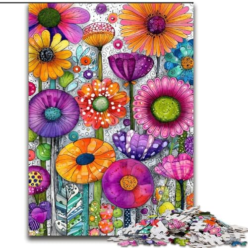 1000-teiliges Puzzle für Erwachsene, Blumenkunst, Holzpuzzle, 50x75cm, Eltern, Partner, Freunde – ab 14 Jahren 1000-teiliges Puzzle für Erwachsene, Blumenkunst, Holzpuzzle, 50x75cm, Eltern, Partner, Freunde – ab 14 Jahren von ZKYUBEK