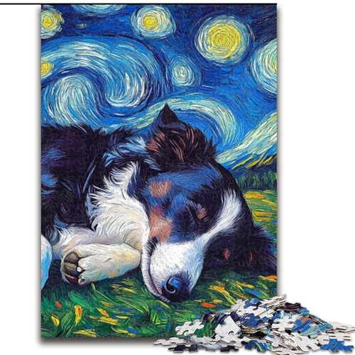 1000-teiliges Puzzle für Erwachsene, Border Collie-Nachthimmel, Holzpuzzle, Größe 50x75cm, interaktives Familienspiel, Denksportaufgabe, Lernspielzeug 1000-teiliges Puzzle für Erwachsene, Border Collie-Nachthimmel, Holzpuzzle, Größe 50x75cm, interaktives Familienspiel, Denksportaufgabe, Lernspielzeug von ZKYUBEK