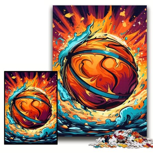 1000-teiliges Puzzle für Erwachsene, Bunte Basketball-Puzzles für Erwachsene, 26x38cm, pädagogisches Denkspiel, künstlerische Heim- und Bürodekoration, ab 14 Jahren 1000-teiliges Puzzle für Erwachsene, Bunte Basketball-Puzzles für Erwachsene, 26x38cm, pädagogisches Denkspiel, künstlerische Heim- und Bürodekoration, ab 14 Jahren von ZKYUBEK