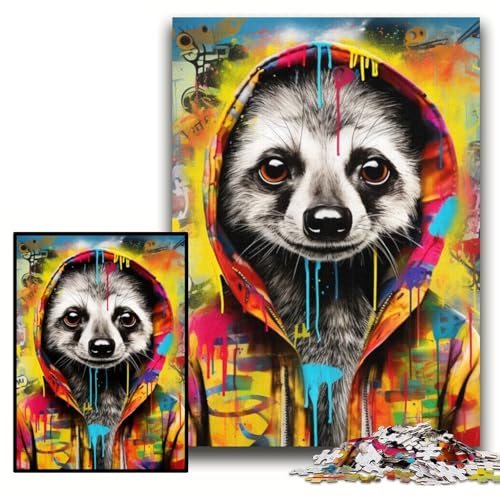 1000-teiliges Puzzle für Erwachsene, Erdmännchen-Graffiti, Papppuzzle, 26x38cm, Denkspiel für Teenager und Familieninteraktion 1000-teiliges Puzzle für Erwachsene, Erdmännchen-Graffiti, Papppuzzle, 26x38cm, Denkspiel für Teenager und Familieninteraktion von ZKYUBEK