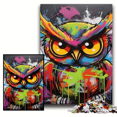 1000-teiliges Puzzle für Erwachsene, Eulen-Graffiti-Malerei, Holzpuzzle, 50x75cm, Denkspiel für Teenager und Familieninteraktion 1000-teiliges Puzzle für Erwachsene, Eulen-Graffiti-Malerei, Holzpuzzle, 50x75cm, Denkspiel für Teenager und Familieninteraktion von ZKYUBEK