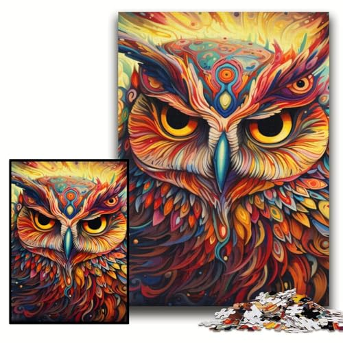 1000-teiliges Puzzle für Erwachsene, Eulen-Puzzle, 50x75cm, pädagogisches Denkspiel, künstlerische Heim- und Bürodekoration, ab 14 Jahren von ZKYUBEK