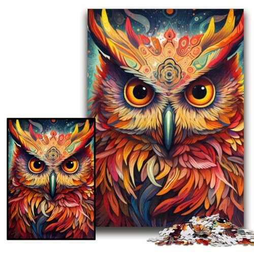 1000-teiliges Puzzle für Erwachsene, Eulen-Puzzles für Erwachsene, 26x38cm, für Teenager, Familienspieleabend, gehirnfordernde Geschenkidee 1000-teiliges Puzzle für Erwachsene, Eulen-Puzzles für Erwachsene, 26x38cm, für Teenager, Familienspieleabend, gehirnfordernde Geschenkidee von ZKYUBEK
