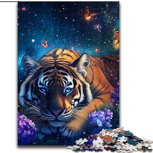 1000-teiliges Puzzle für Erwachsene, Fallen Tiger, Papppuzzle, 26x38cm, interaktives Familienspiel, Denksportaufgabe, Lernspielzeug von ZKYUBEK