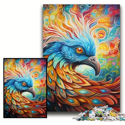 1000-teiliges Puzzle für Erwachsene, Farbe Phoenix, Holzpuzzle, 50x75cm, Denkspiel für Teenager und Familieninteraktion von ZKYUBEK