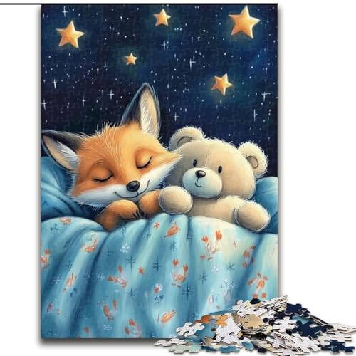 1000-teiliges Puzzle für Erwachsene, Fuchs und Teddy, Holzpuzzle für Erwachsene, einzigartige DIY-Heimdekoration, Geschenkidee, 26x38cm 1000-teiliges Puzzle für Erwachsene, Fuchs und Teddy, Holzpuzzle für Erwachsene, einzigartige DIY-Heimdekoration, Geschenkidee, 26x38cm von ZKYUBEK