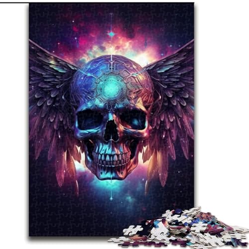1000-teiliges Puzzle für Erwachsene, Galaxie-Totenkopf mit Flügeln, Holzpuzzle, Größe 50x75cm, anspruchsvolles Denkspiel für Teenager, Spaß für den Spieleabend mit der Familie von ZKYUBEK