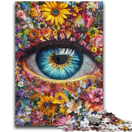 1000-teiliges Puzzle für Erwachsene, Geschenke, Blumenaugen, Spielzeug, Lernspiele, Stressabbau, Wanddekoration, 26x38cm von ZKYUBEK