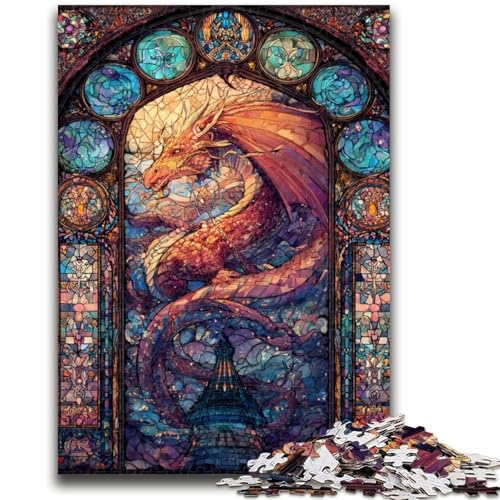 1000-teiliges Puzzle für Erwachsene, Geschenke, Buntglasdrache, Spielzeug, Lernspiele, stressabbauende Wanddekoration, 50x75cm 1000-teiliges Puzzle für Erwachsene, Geschenke, Buntglasdrache, Spielzeug, Lernspiele, stressabbauende Wanddekoration, 50x75cm von ZKYUBEK
