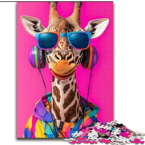 1000-teiliges Puzzle für Erwachsene, Giraffe hört Musik, Puzzles für Erwachsene, 26x38cm, Denksportaufgabe, Spiel für Erwachsene, interaktive Aktivität für die Familie 1000-teiliges Puzzle für Erwachsene, Giraffe hört Musik, Puzzles für Erwachsene, 26x38cm, Denksportaufgabe, Spiel für Erwachsene, interaktive Aktivität für die Familie von ZKYUBEK