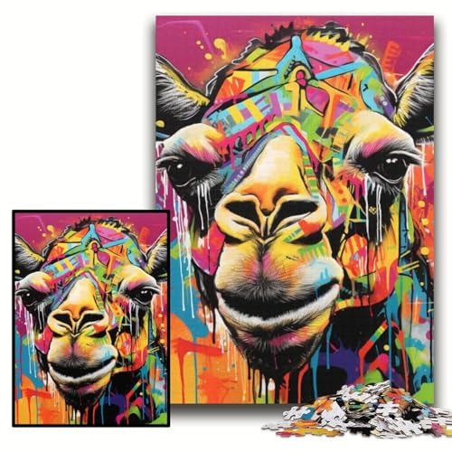 1000-teiliges Puzzle für Erwachsene, Giraffen-Puzzles für Erwachsene, 50x75cm, pädagogisches Denkspiel, künstlerische Heim- und Bürodekoration, ab 14 Jahren von ZKYUBEK