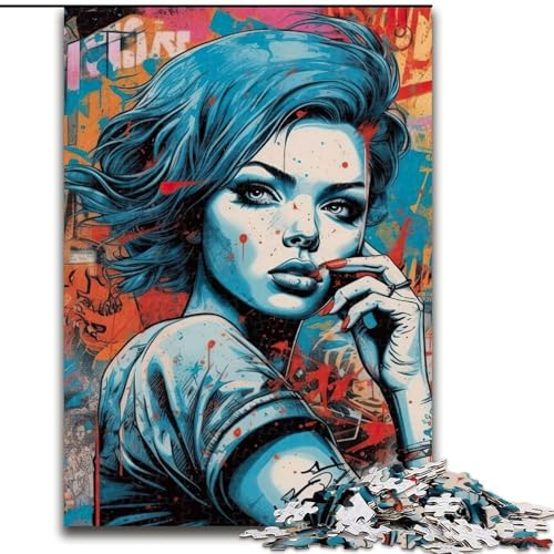 1000-teiliges Puzzle für Erwachsene, Graffiti-Mädchen, Holzpuzzle, Größe 50x75cm, Denksportaufgabe, Spiel für Erwachsene, interaktive Aktivität für die Familie 1000-teiliges Puzzle für Erwachsene, Graffiti-Mädchen, Holzpuzzle, Größe 50x75cm, Denksportaufgabe, Spiel für Erwachsene, interaktive Aktivität für die Familie von ZKYUBEK