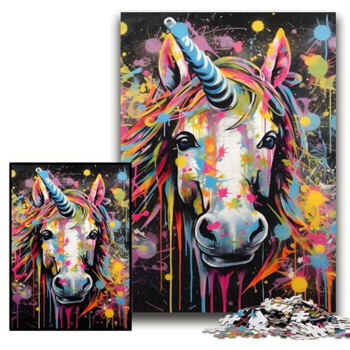 1000-teiliges Puzzle für Erwachsene, Graffiti-Malerei, Einhorn-Puzzles für Erwachsene, 50x75cm, pädagogisches Denkspiel, künstlerische Heim- und Bürodekoration, ab 14 Jahren 1000-teiliges Puzzle für Erwachsene, Graffiti-Malerei, Einhorn-Puzzles für Erwachsene, 50x75cm, pädagogisches Denkspiel, künstlerische Heim- und Bürodekoration, ab 14 Jahren von ZKYUBEK