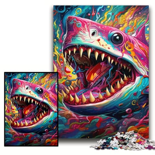 1000-teiliges Puzzle für Erwachsene, Hai-Puzzle aus Karton, 26x38cm, Denkspiel für Teenager und Familieninteraktion 1000-teiliges Puzzle für Erwachsene, Hai-Puzzle aus Karton, 26x38cm, Denkspiel für Teenager und Familieninteraktion von ZKYUBEK