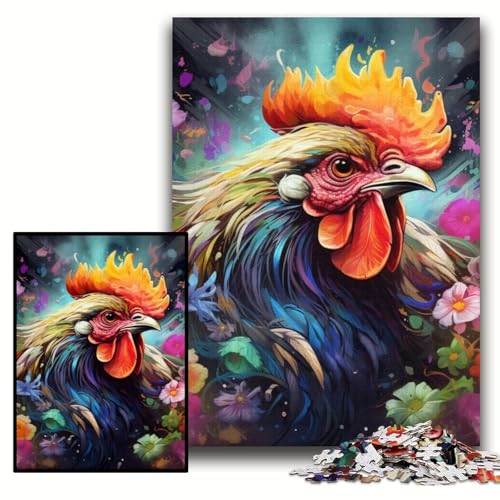 1000-teiliges Puzzle für Erwachsene, Hühner-Puzzles für Erwachsene, 50x75cm, pädagogisches Denkspiel, künstlerische Heim- und Bürodekoration, ab 14 Jahren 1000-teiliges Puzzle für Erwachsene, Hühner-Puzzles für Erwachsene, 50x75cm, pädagogisches Denkspiel, künstlerische Heim- und Bürodekoration, ab 14 Jahren von ZKYUBEK