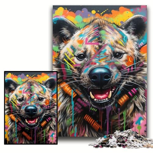 1000-teiliges Puzzle für Erwachsene, Hyänen-Graffiti-Puzzle, 50x75cm, pädagogisches Denkspiel, künstlerische Heim- und Bürodekoration, ab 14 Jahren 1000-teiliges Puzzle für Erwachsene, Hyänen-Graffiti-Puzzle, 50x75cm, pädagogisches Denkspiel, künstlerische Heim- und Bürodekoration, ab 14 Jahren von ZKYUBEK