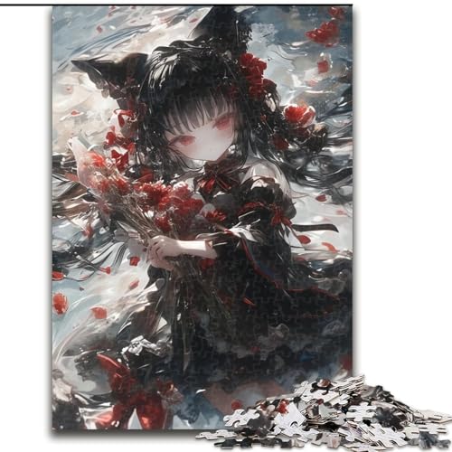 1000-teiliges Puzzle für Erwachsene, Japanisches Anime-Mädchen, Papppuzzle, 26x38cm, interaktives Familienspiel, Denksportaufgabe, Lernspielzeug von ZKYUBEK