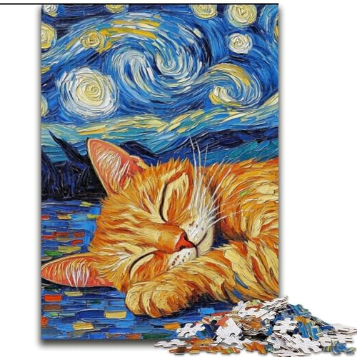 1000-teiliges Puzzle für Erwachsene, Katzen-Nachthimmel, Holzpuzzle, Größe 50x75cm, interaktives Familienspiel, Denksportaufgabe, Lernspielzeug 1000-teiliges Puzzle für Erwachsene, Katzen-Nachthimmel, Holzpuzzle, Größe 50x75cm, interaktives Familienspiel, Denksportaufgabe, Lernspielzeug von ZKYUBEK