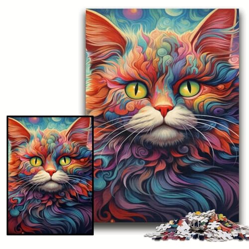1000-teiliges Puzzle für Erwachsene, Kunst-Katzen-Puzzle, 50x75cm, pädagogisches Denkspiel, künstlerische Heim- und Bürodekoration, ab 14 Jahren 1000-teiliges Puzzle für Erwachsene, Kunst-Katzen-Puzzle, 50x75cm, pädagogisches Denkspiel, künstlerische Heim- und Bürodekoration, ab 14 Jahren von ZKYUBEK