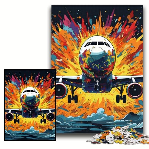 1000-teiliges Puzzle für Erwachsene, Kunstflugzeug-Holzpuzzle, 50x75cm, entspannende Unterhaltung, Heimdekoration von ZKYUBEK