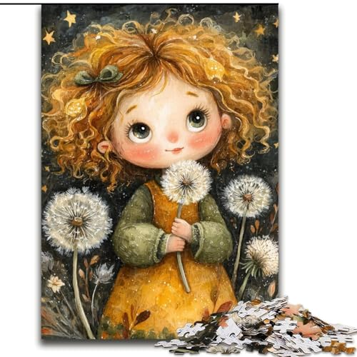 1000-teiliges Puzzle für Erwachsene, Löwenzahn-Mädchen, Holzpuzzle, 50x75cm, Eltern, Partner, Freunde – ab 14 Jahren von ZKYUBEK