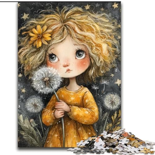 1000-teiliges Puzzle für Erwachsene, Löwenzahn-Mädchen, Holzpuzzle, 50x75cm, Eltern, Partner, Freunde – ab 14 Jahren von ZKYUBEK