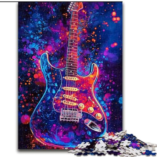1000-teiliges Puzzle für Erwachsene, Neon-Gitarren-Puzzle für Erwachsene, 26x38cm, Spielgeschenk für Erwachsene, interaktives Familienspiel, Gehirn-Herausforderungsgeschenk von ZKYUBEK