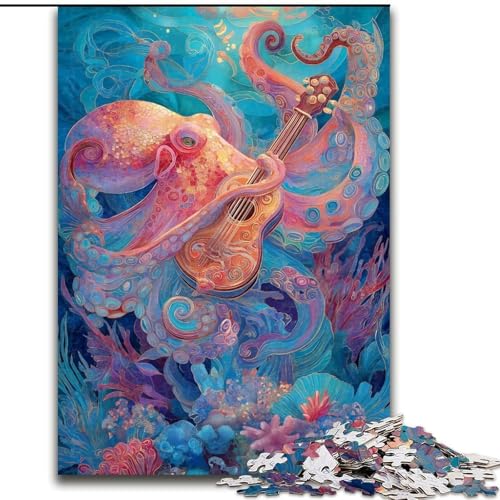 1000-teiliges Puzzle für Erwachsene, Oktopus spielt Gitarre, Puzzles für Erwachsene, 26x38cm, anspruchsvolles Denkspiel, Familienaktivität, Heimdekoration 1000-teiliges Puzzle für Erwachsene, Oktopus spielt Gitarre, Puzzles für Erwachsene, 26x38cm, anspruchsvolles Denkspiel, Familienaktivität, Heimdekoration von ZKYUBEK