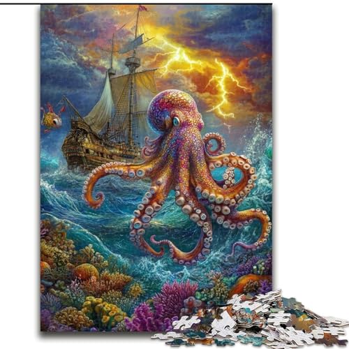 1000-teiliges Puzzle für Erwachsene, Ozean-Oktopus, Holzpuzzle für Erwachsene für Geburtstage, Feiertage und besondere Anlässe, 26x38cm 1000-teiliges Puzzle für Erwachsene, Ozean-Oktopus, Holzpuzzle für Erwachsene für Geburtstage, Feiertage und besondere Anlässe, 26x38cm von ZKYUBEK