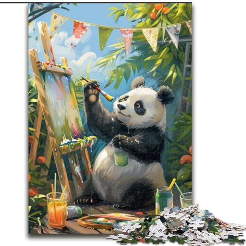 1000-teiliges Puzzle für Erwachsene, Panda-Maler, Papppuzzle, 26x38cm, interaktives Familienspiel, Denksportaufgabe, Lernspielzeug von ZKYUBEK