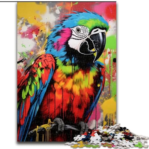 1000-teiliges Puzzle für Erwachsene, Papagei-Graffiti-Malpuzzle für Erwachsene, Größe 26x38cm, Spaß für Zuhause, Geburtstagsgeschenk, Reisegeschenk von ZKYUBEK