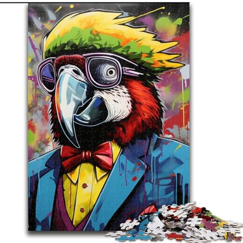 1000-teiliges Puzzle für Erwachsene, Papageien-Graffiti-Malerei, Puzzle für Erwachsene, Größe 26x38cm, Denkspiel für Teenager und Familieninteraktion von ZKYUBEK