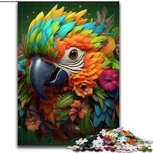 1000-teiliges Puzzle für Erwachsene, Papageien-Puzzle, Größe 26x38cm, Spaß für den Familienspielabend, dekoratives Kunstwerk zum Selbermachen von ZKYUBEK