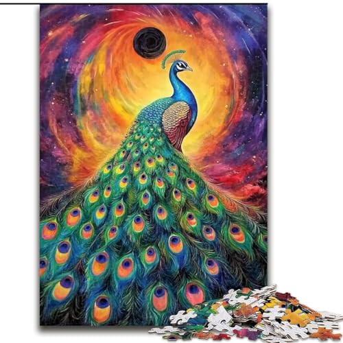 1000-teiliges Puzzle für Erwachsene, Pfau, Holzpuzzle, 50x75cm, interaktives Familienspiel, Denksportaufgabe, Lernspielzeug 1000-teiliges Puzzle für Erwachsene, Pfau, Holzpuzzle, 50x75cm, interaktives Familienspiel, Denksportaufgabe, Lernspielzeug von ZKYUBEK