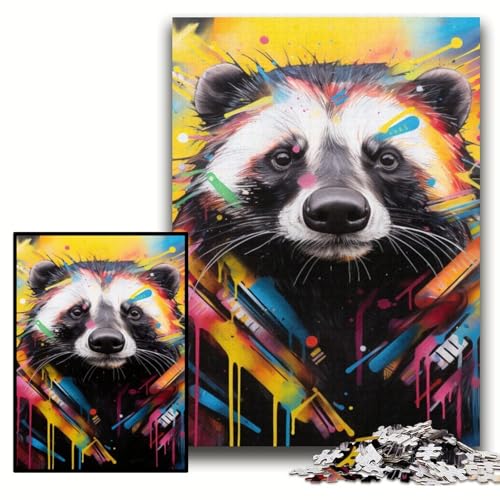 1000-teiliges Puzzle für Erwachsene, Pferde-Graffiti, Holzpuzzle, 50x75cm, entspannende Unterhaltung, Heimdekoration 1000-teiliges Puzzle für Erwachsene, Pferde-Graffiti, Holzpuzzle, 50x75cm, entspannende Unterhaltung, Heimdekoration von ZKYUBEK