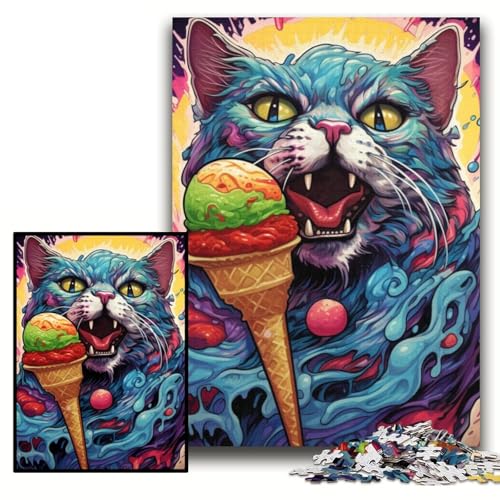 1000-teiliges Puzzle für Erwachsene, Psychedelische Katze, Papppuzzle, 26x38cm, Denkspiel für Teenager und Familieninteraktion 1000-teiliges Puzzle für Erwachsene, Psychedelische Katze, Papppuzzle, 26x38cm, Denkspiel für Teenager und Familieninteraktion von ZKYUBEK